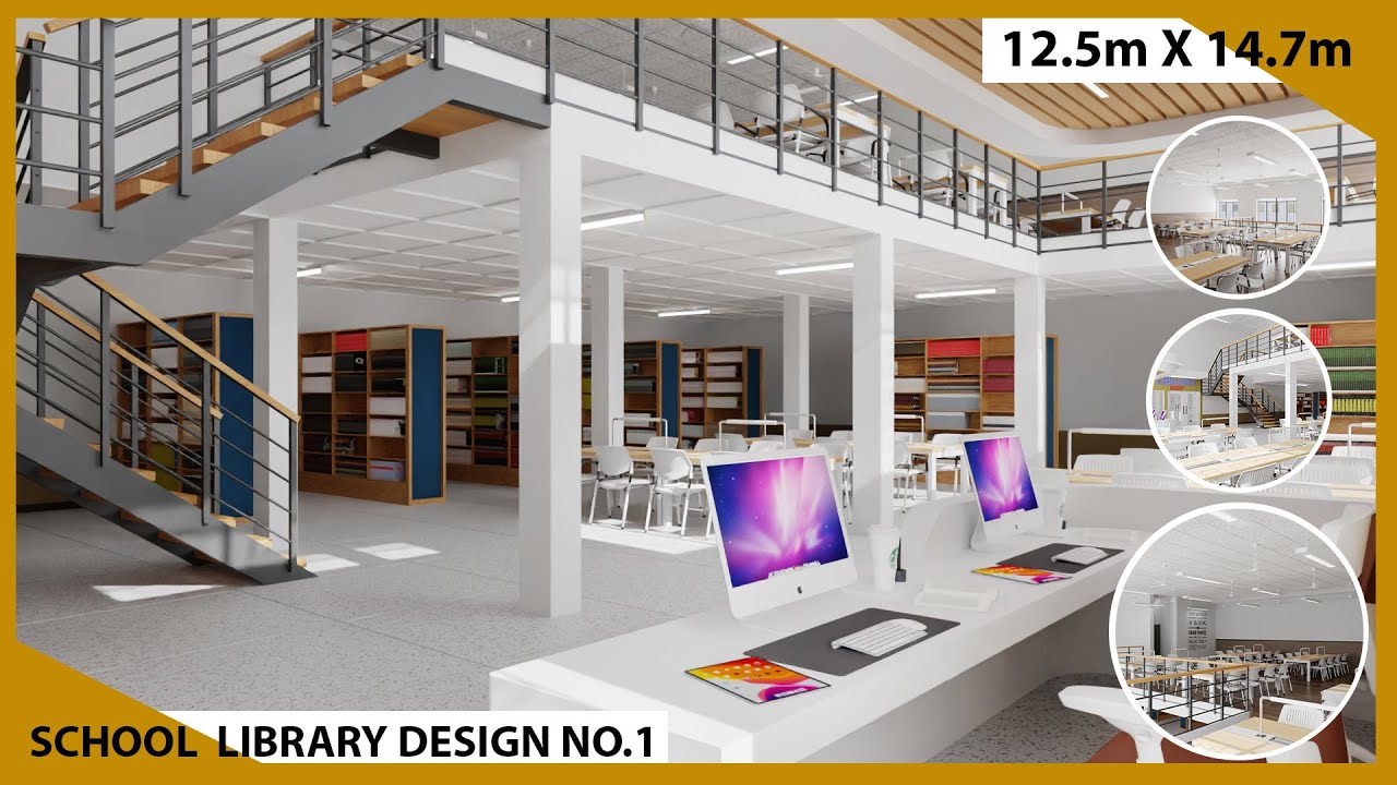 School Library Design No.1 (12.5m X 14.7m)
