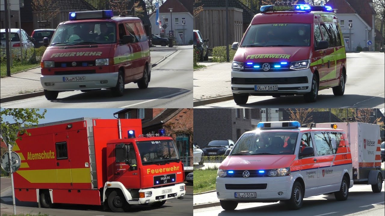 Einsatzfahrten zu Dachstuhlbrand in Kirchhatten (LK Oldenburg)
