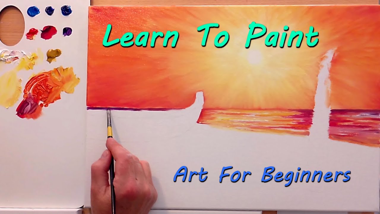How To Paint A Vibrant Beach Sunset - Step-by-step #oil #art #color #colorful #colour #orange