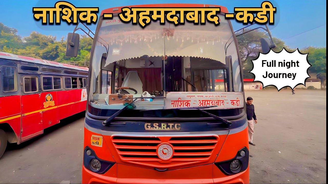 Nashik to Ahmedabad GSRTC Sleeper Bus Journey || full Night Journey ||
