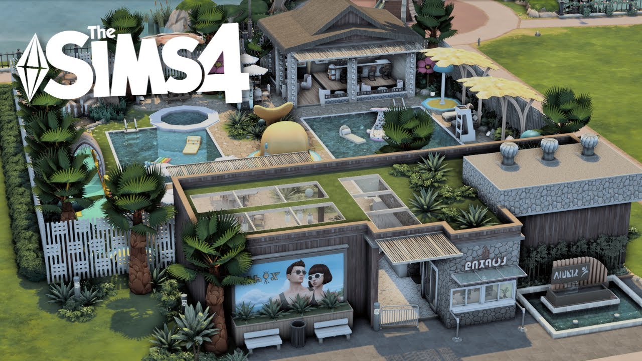 🌴 New Crest Community Pool 🏊🏻| Sims 4 Stop Motion | NO CC