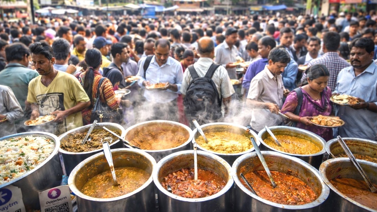 Huge Crowd Rushes to Eat Street Food in Kolkata | Only ₹35 Meal | লোকজন ভিড় করে হামলে পড়ে খাচ্ছেন