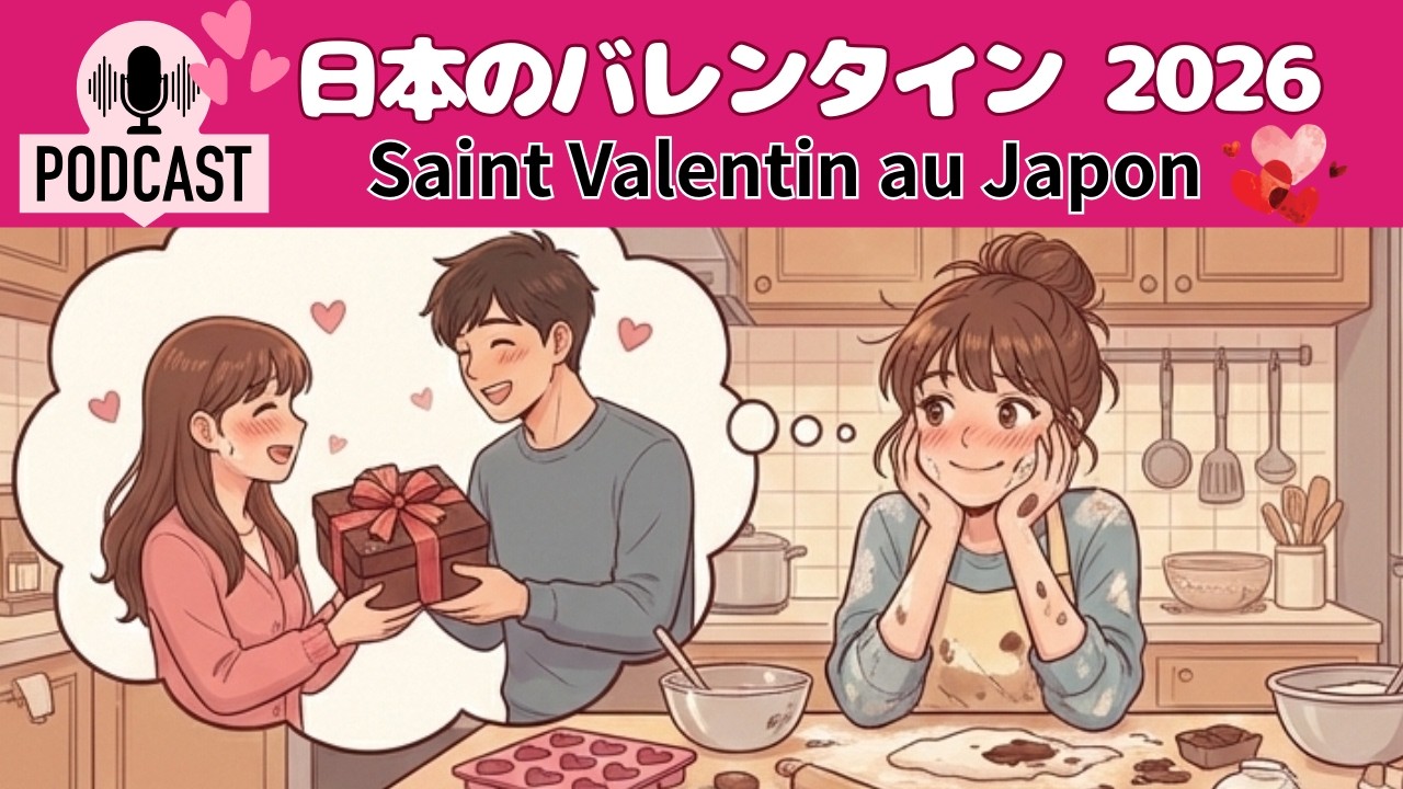 日本語Podcast: 日本のバレンタイン❤Saint Valentin au Japon Niveau débutant+ JLPT N4-N3
