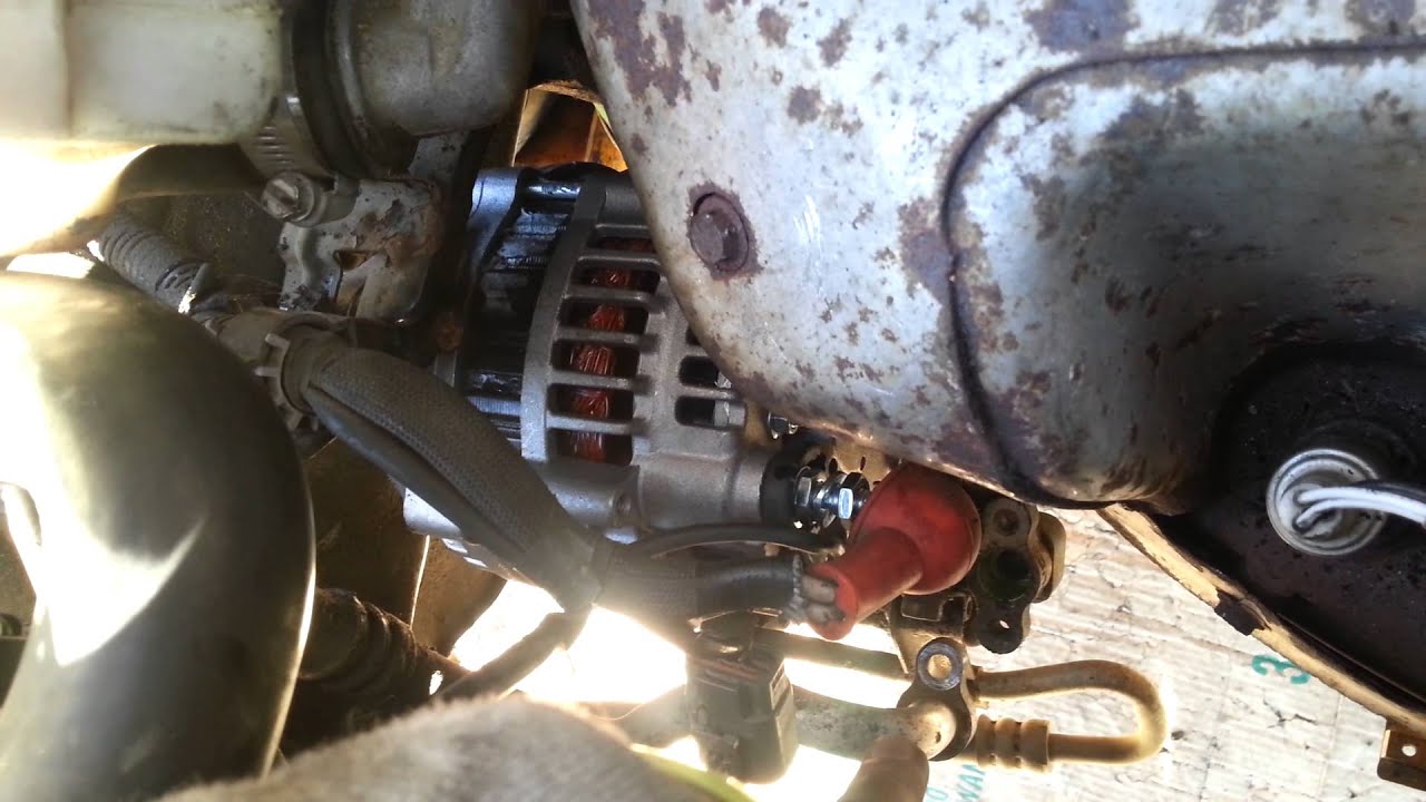 97 nissan sentra alternator replacement quik vid.
