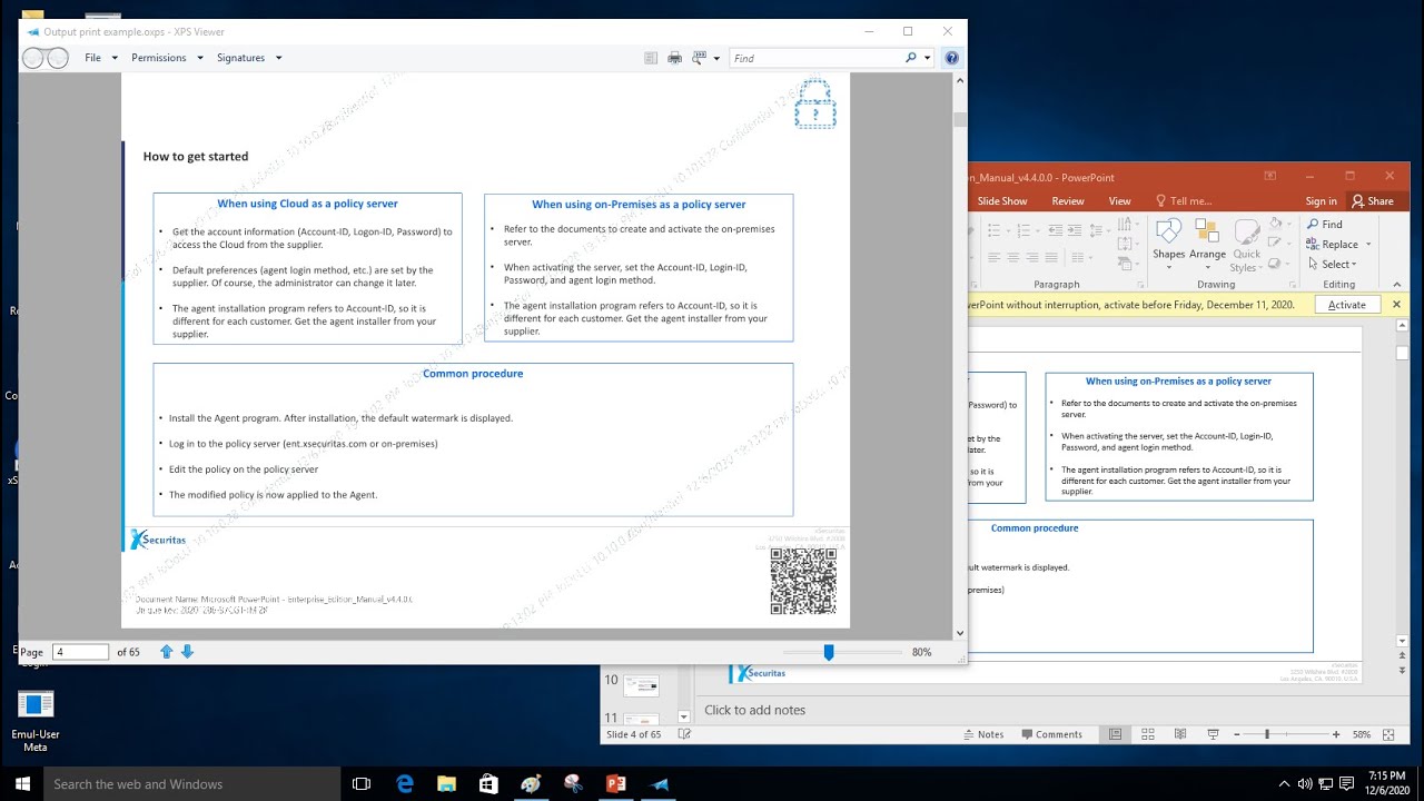 Output watermark demonstration For Enterprise