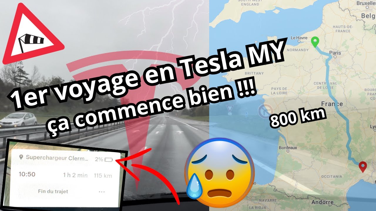 1er voyage en TESLA MODEL Y PROPULSION, c'&eacute;tait chaud....🥵