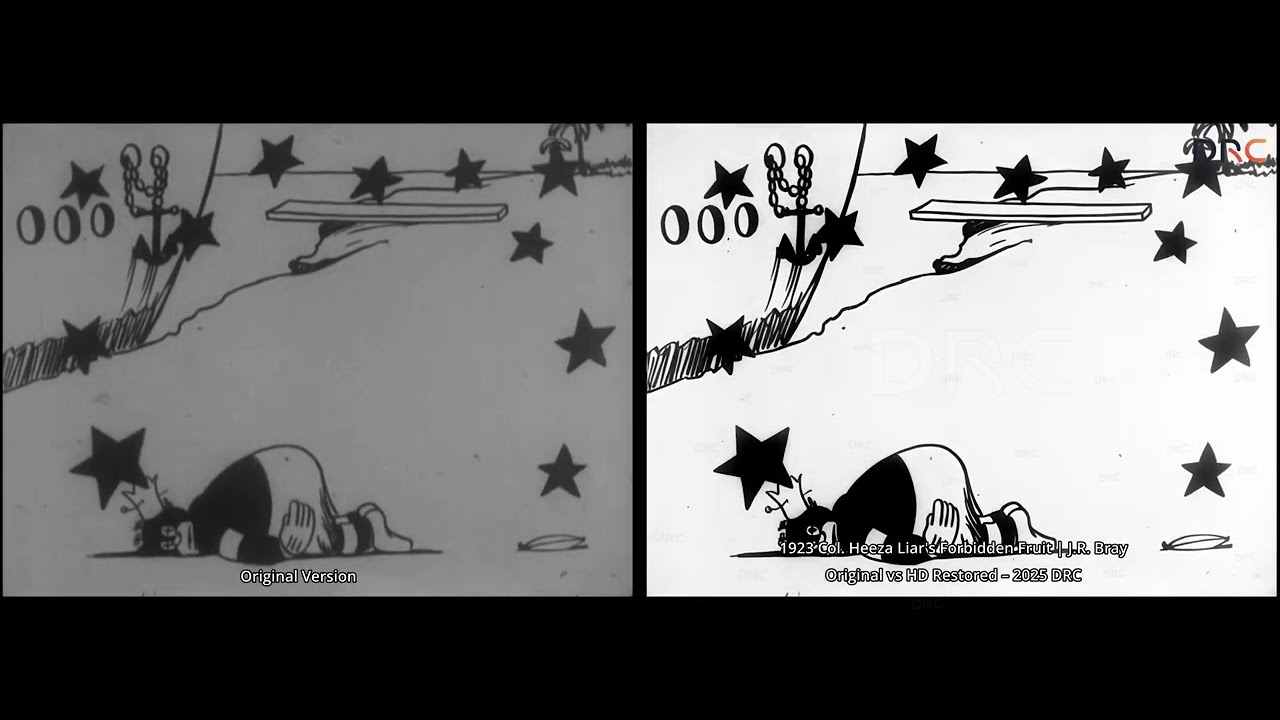 1923 Col  Heeza Liar's Forbidden | Original vs Restored | HD Comparison | 4K Upscaled | J.R. Bray