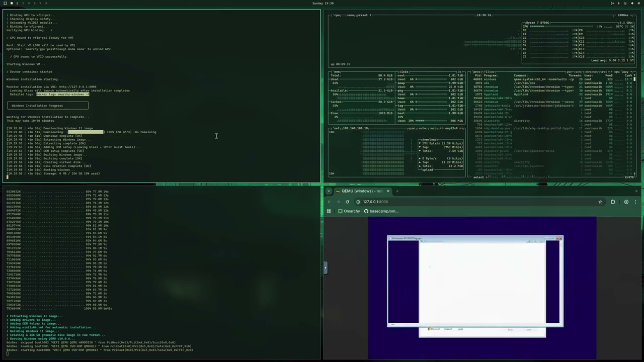 Omarchy Linux: GPU Passthrough + Windows 11 VM with Looking Glass