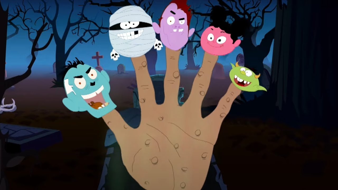 Famiglia dito mostro | rime di Halloween per bambini | Filastrocche italiane | Cartoni animati