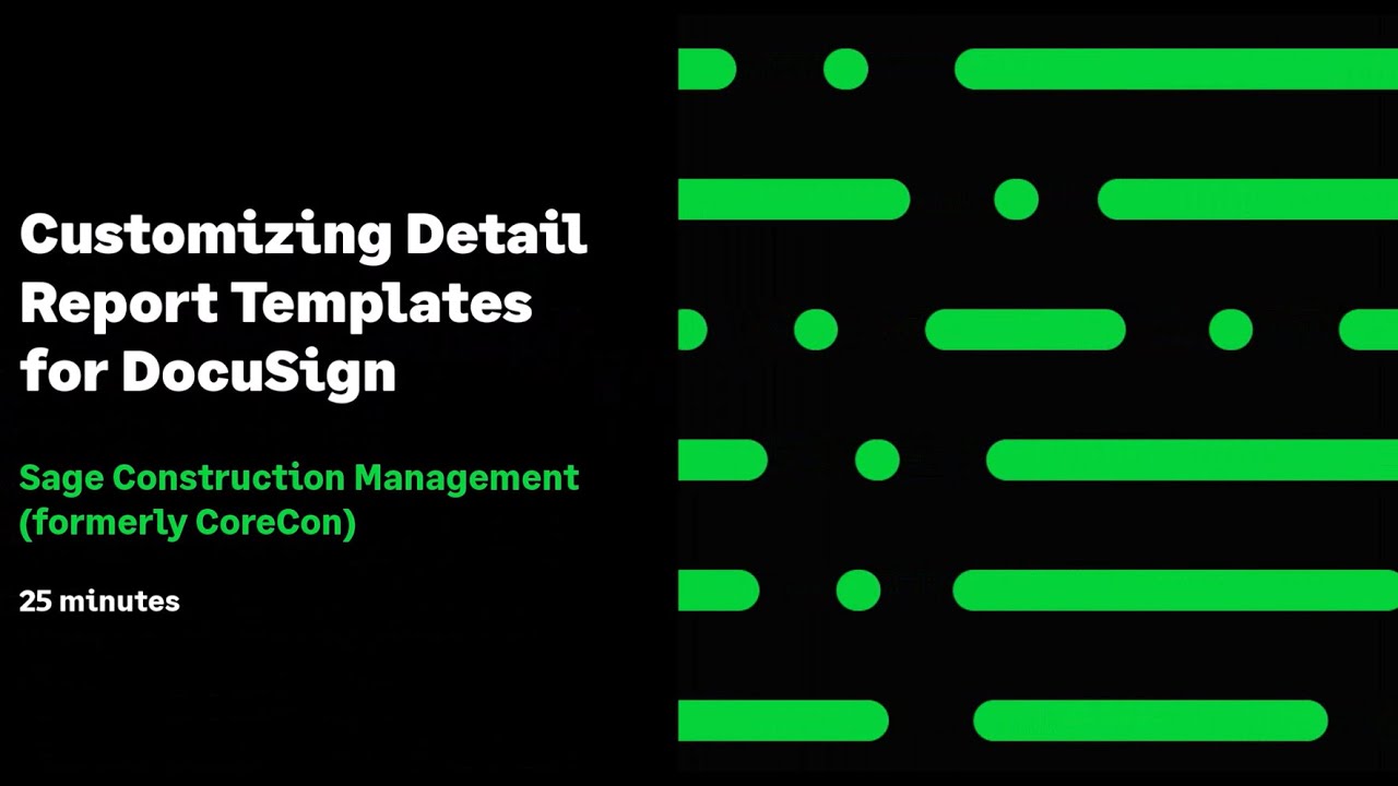 Sage Construction Management: Customizing Detail Report Templates for Docusign