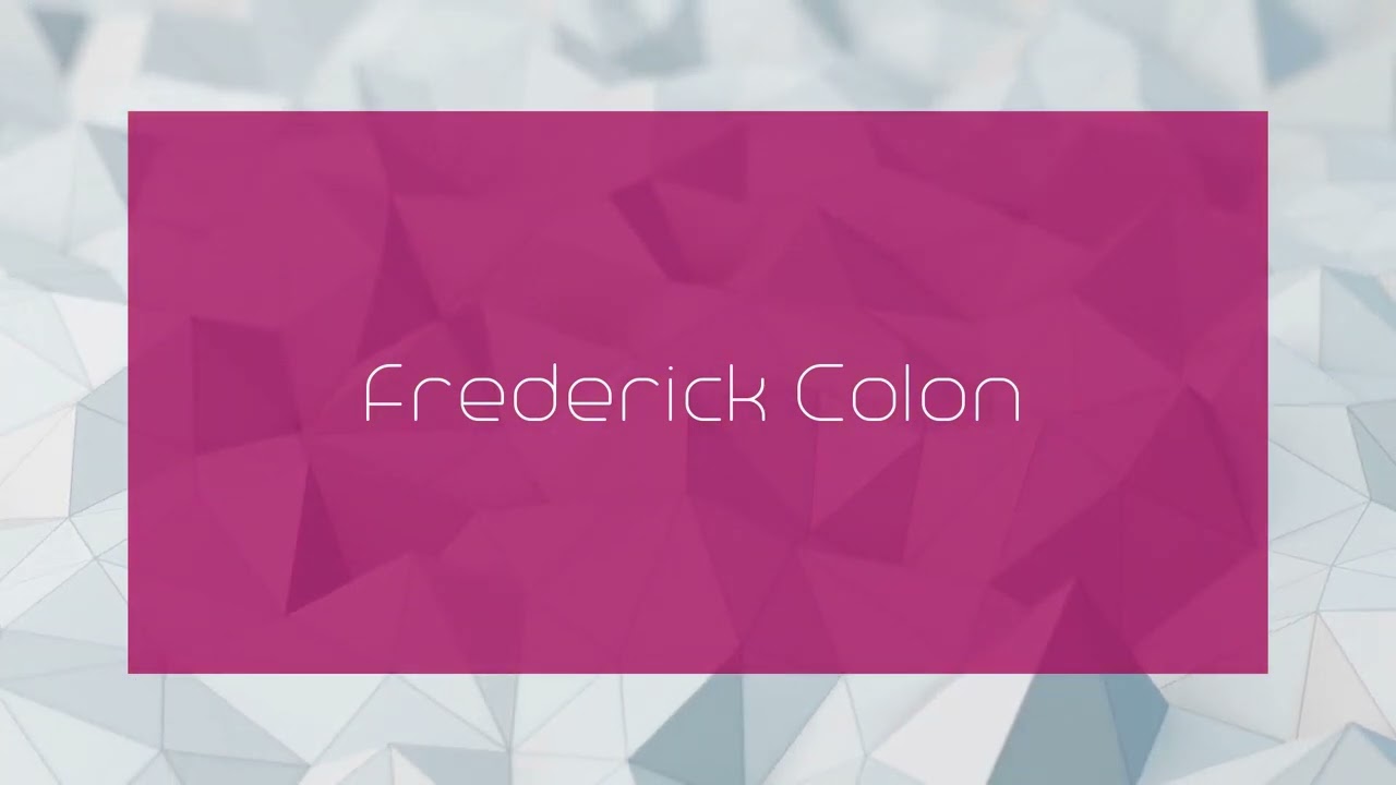 Frederick Colon - appearance