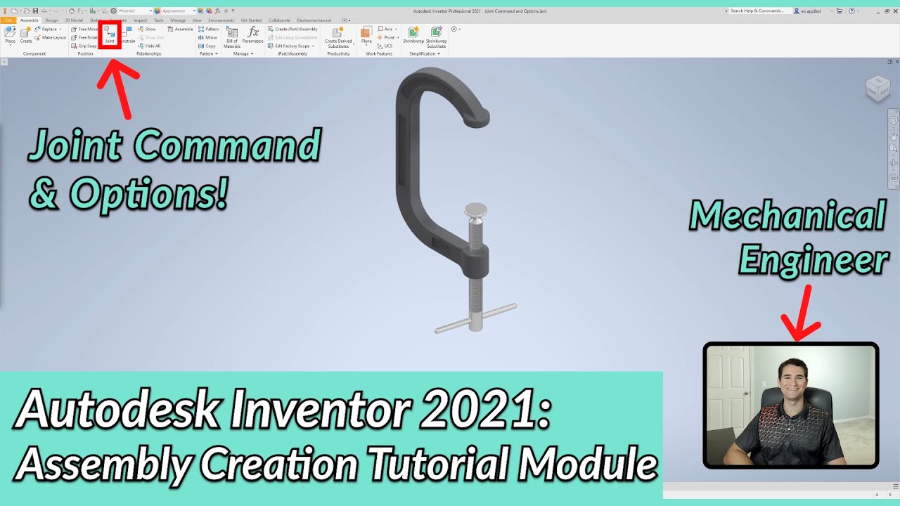 Joint Command and Options — Учебное пособие по сборке Autodesk Inventor | Autodesk Inventor 2021 ...