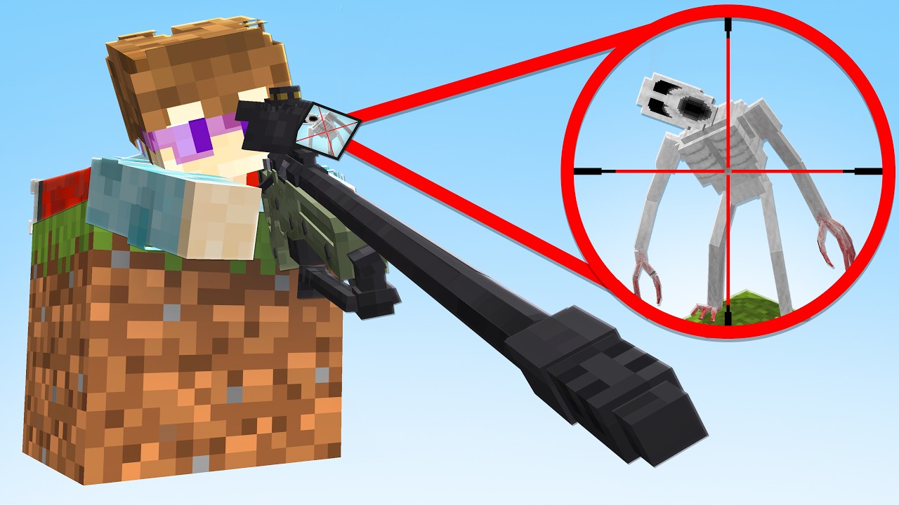 Dodałem BRONIE na PRZERAŻAJĄCY JEDEN BLOK w MINECRAFT