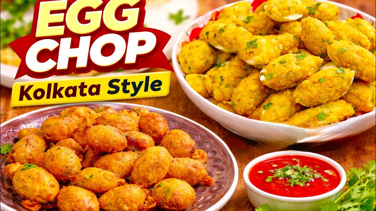“घर पर बनाएं कोलकाता स्टाइल Crispy Egg Chop। अंडा चॉप | Easy Egg Chop Recipe |Street Food Style”