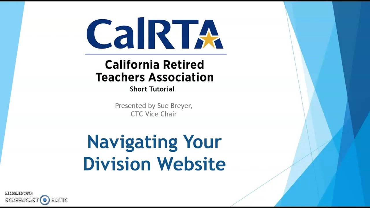 Navigating Your CalRTA Division Website