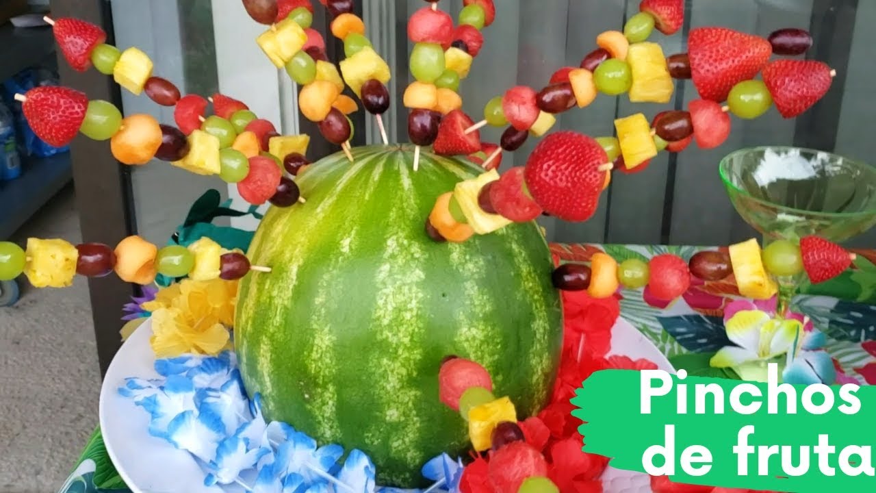 Como hacer pinchos de fruta🍢🍢Para fiesta Hawaiana