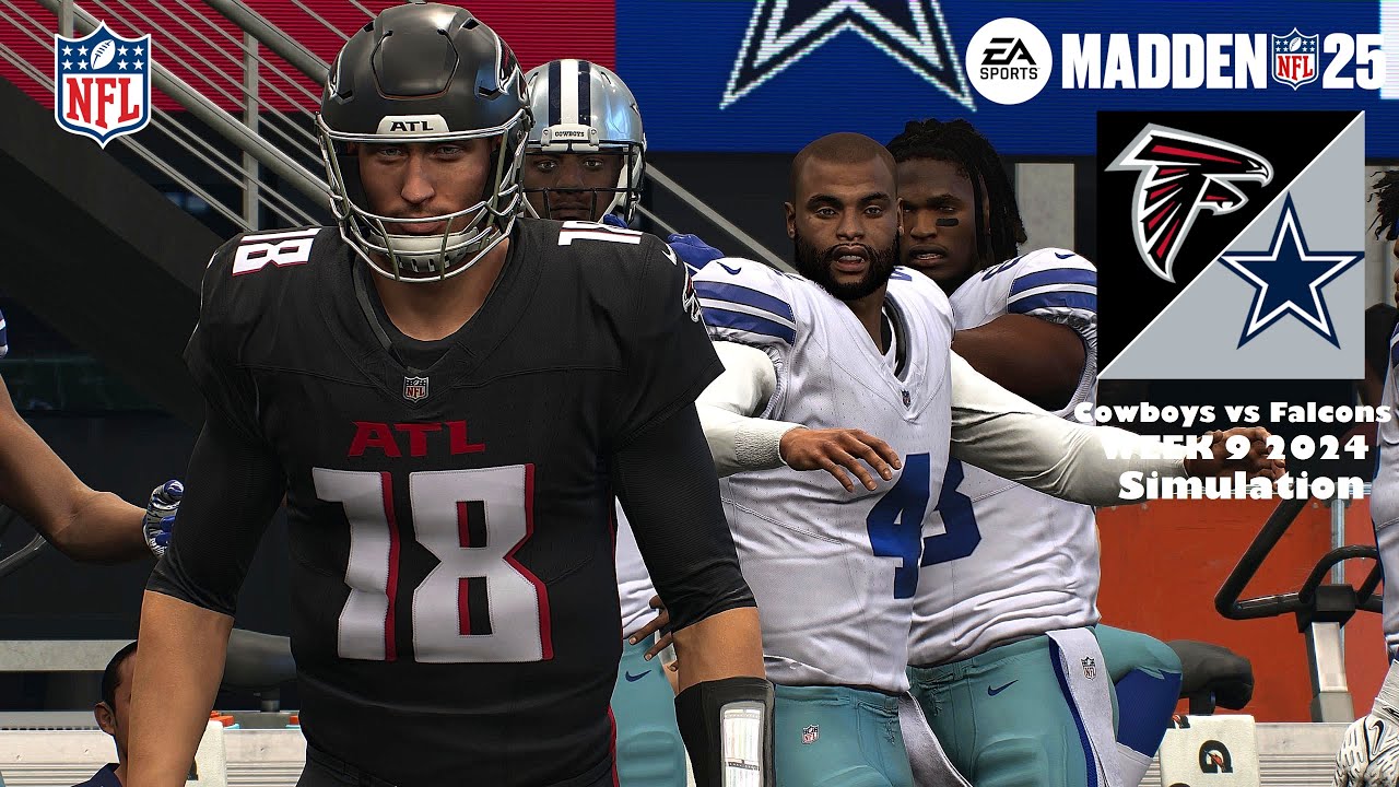 Madden 25 Dallas Cowboys vs Atlanta Falcons Week 9 Sim 2024 Full 15 Minute Quarters Game Play