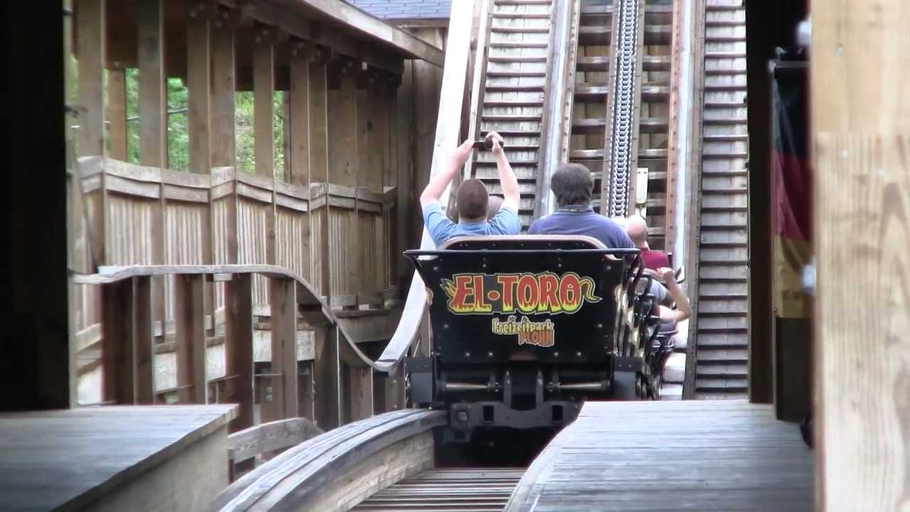 El Toro - The wooden roller coaster at Freizeitpark Plohn in Germany!