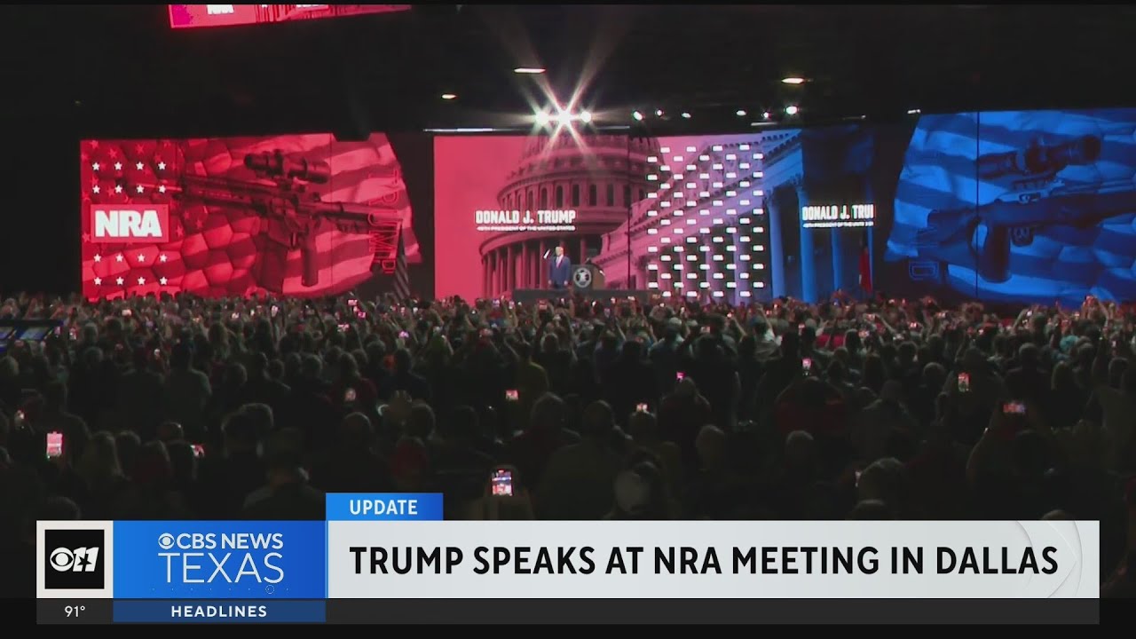 Former President Donald Trump speaks at NRA meeting in Dallas