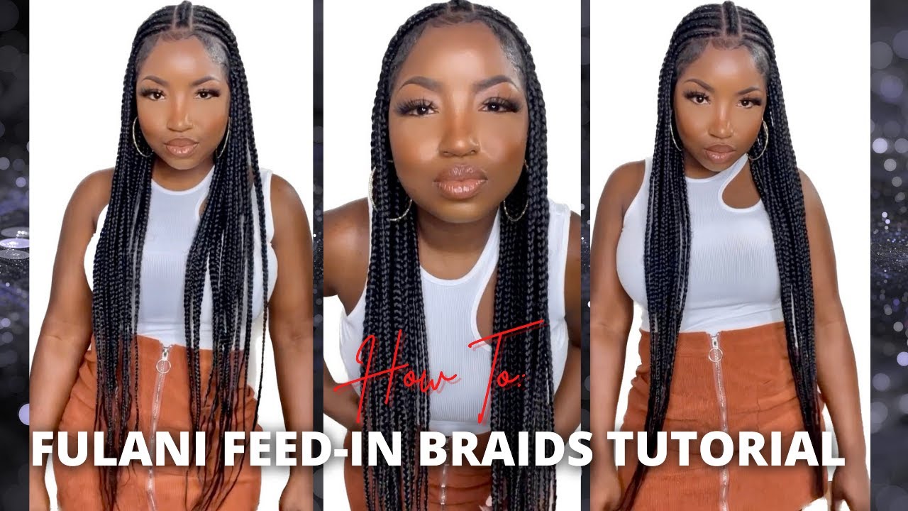 Fulani / Tribal Feed In Braids Tutorial | Knotless Box Braids