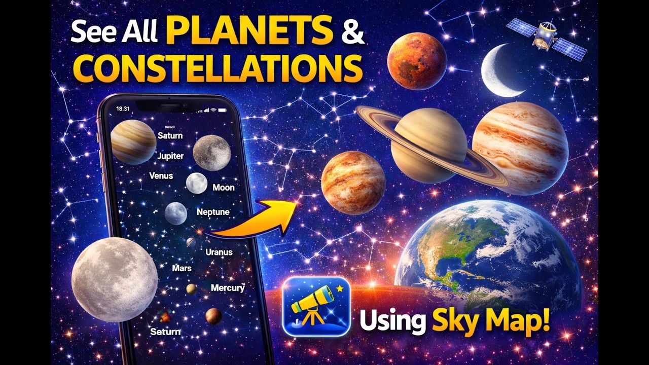 Google Map for the sky! 🔭See All Planets, Galaxies & Constellations Using SkyMap! 🌍🌙🌌Shows LIVE! 😱