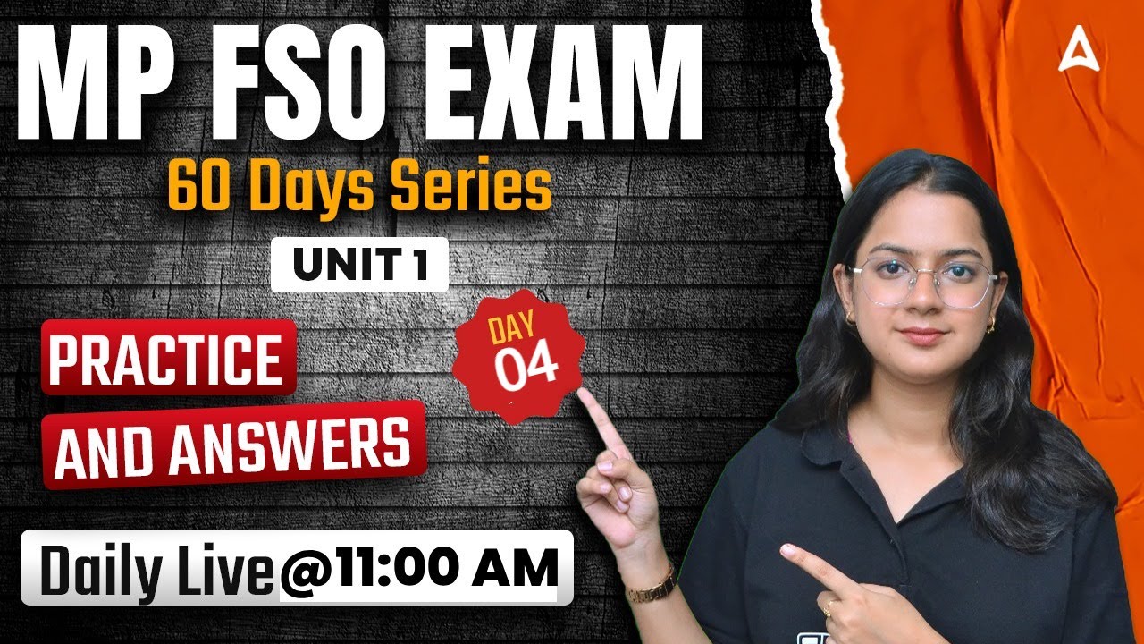 MP FSO Classes | MP FSO Syllabus Unit 1 | Practice & Answers | 60 Days Series | By Ayushi Ma'am