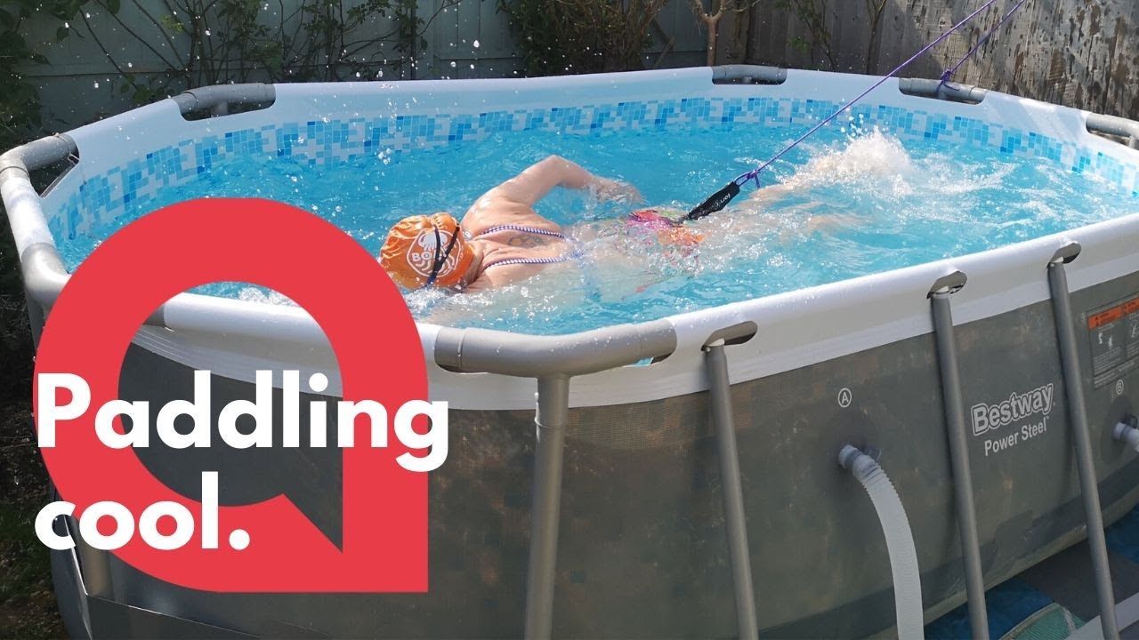 Ingenious swimmer gets workout tethered inside a PADDLING pool | SWNS
