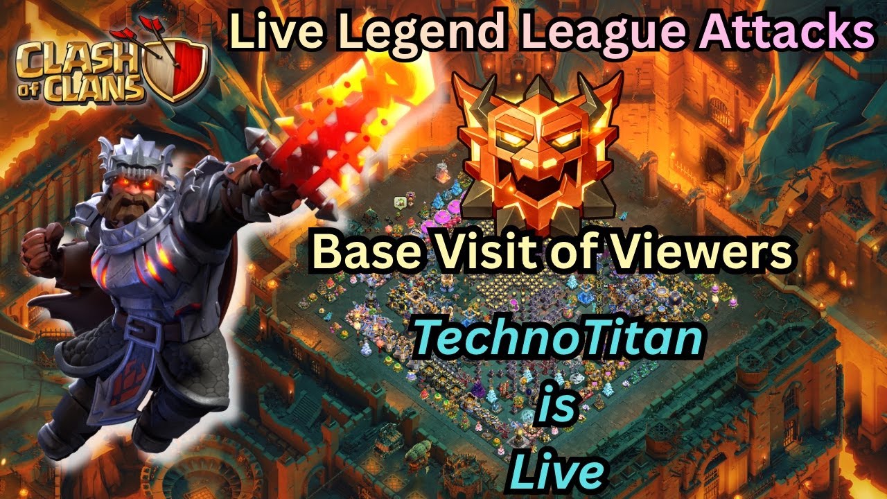 Live Legend League | Live Base Visit | Dragon Dash Medal Event | #coclive