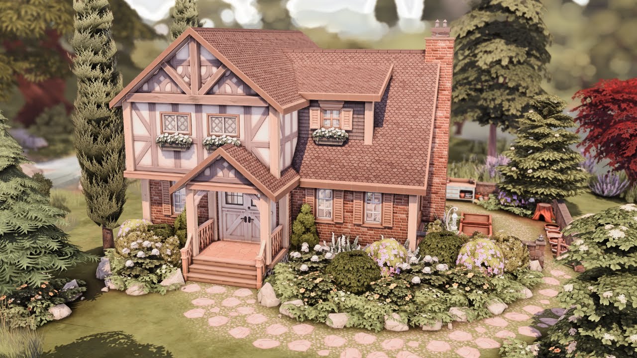 TUDOR COTTAGE 🍄 The Sims 4 Speed Build | No CC
