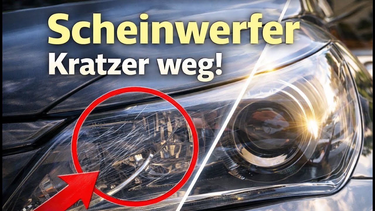 Kratzer vom Scheinwerfer entfernen 🚗✨ So wird er wieder klar!