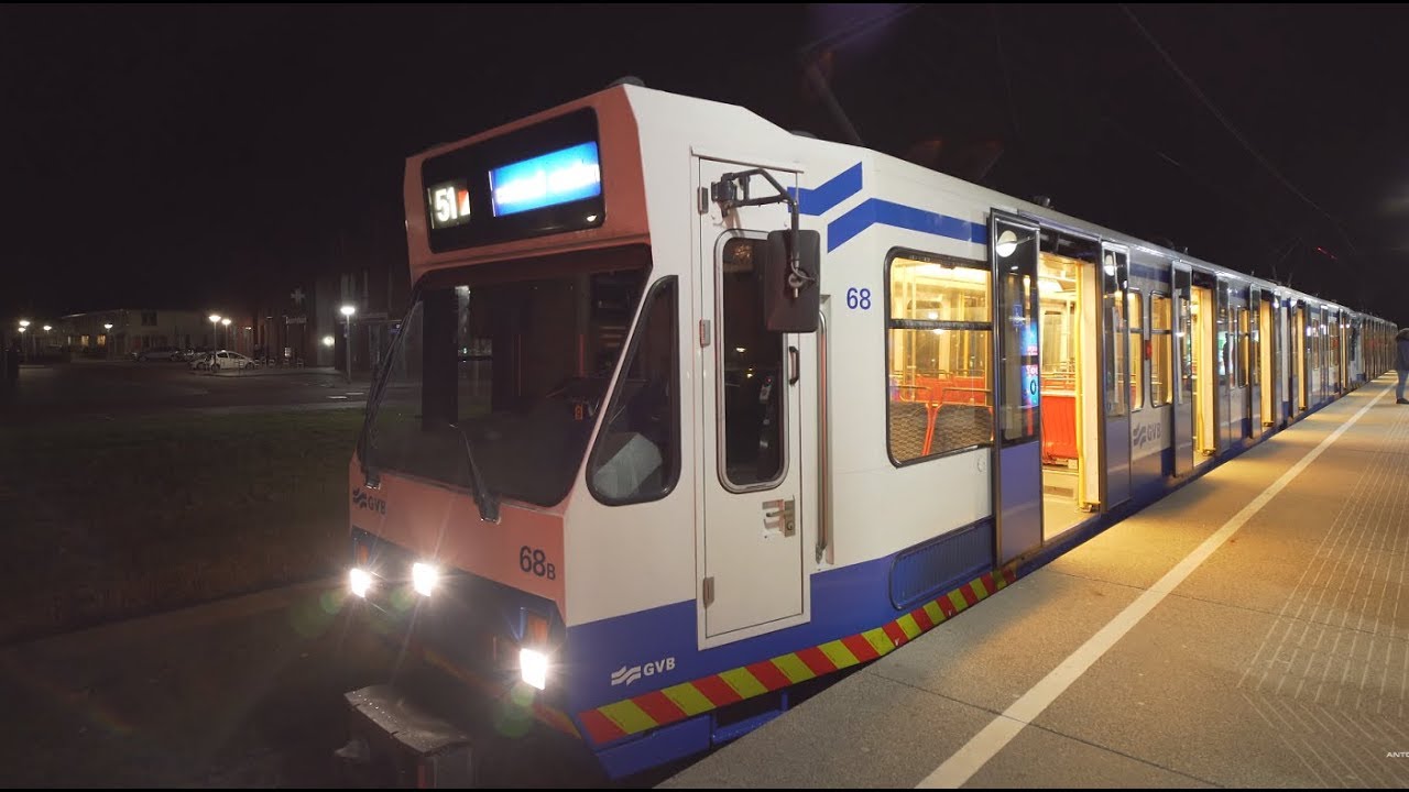 Netherlands, Amstelveen, metro 51 night ride from Uilenstede to Westwijk