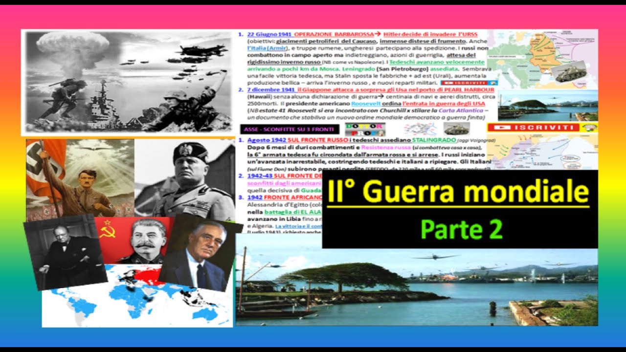 ✅ SECONDA GUERRA MONDIALE  riassunto - parte 2 (Stalingrado, Pearl Harbor, Midway, El Alamein...)