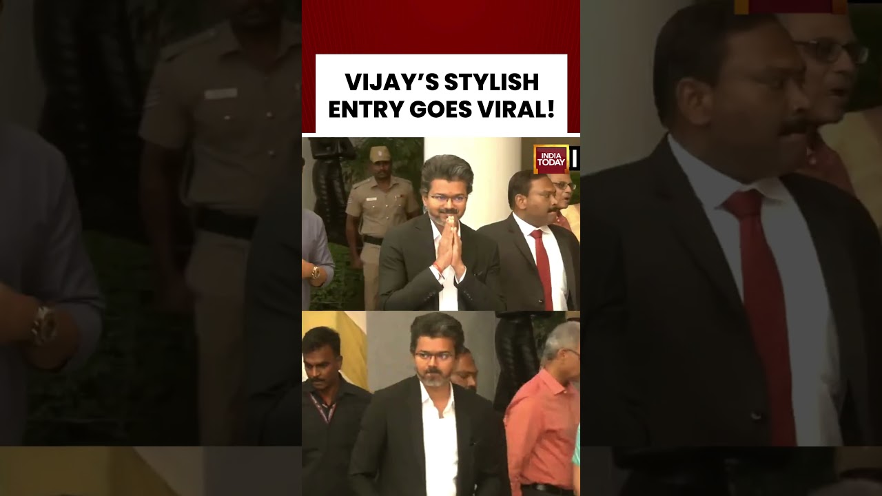 Vijay News | C. Joseph Vijay&rsquo;s Stylish Entry Ahead of PM Modi Meeting in Delhi #vijay #pmmodi