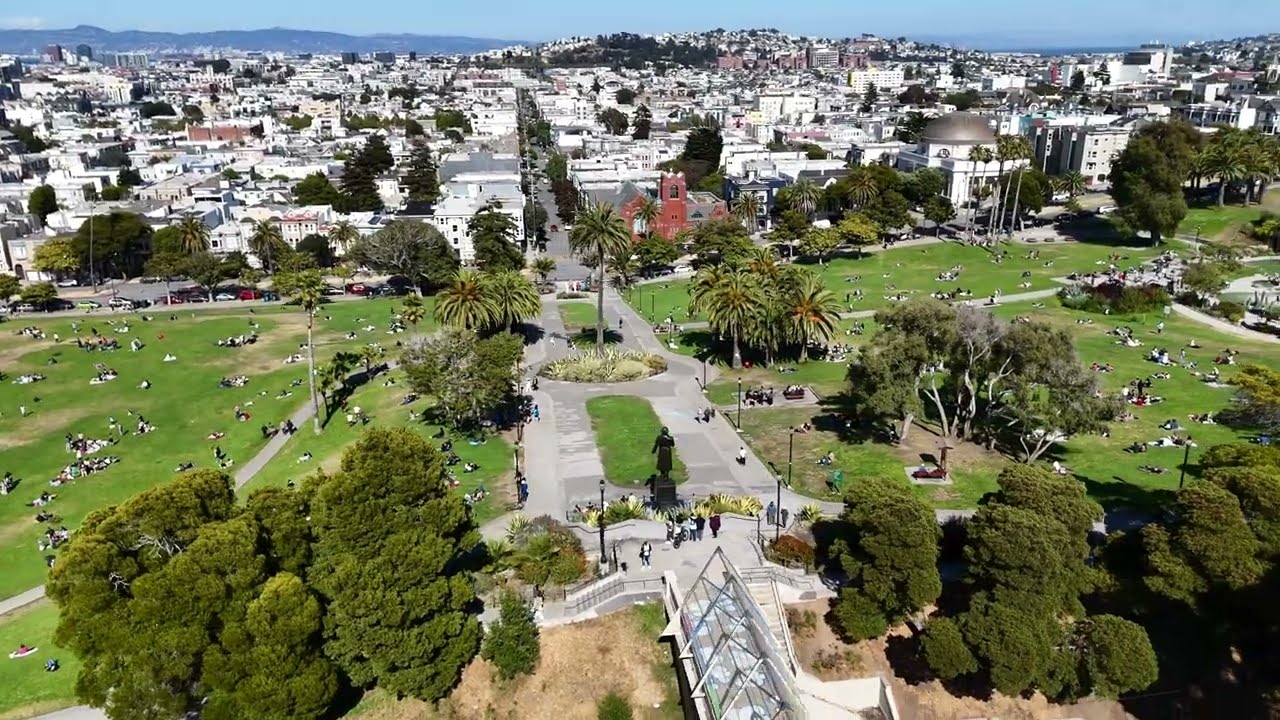 Mission Dolores Park By Drone San Francisco California USA