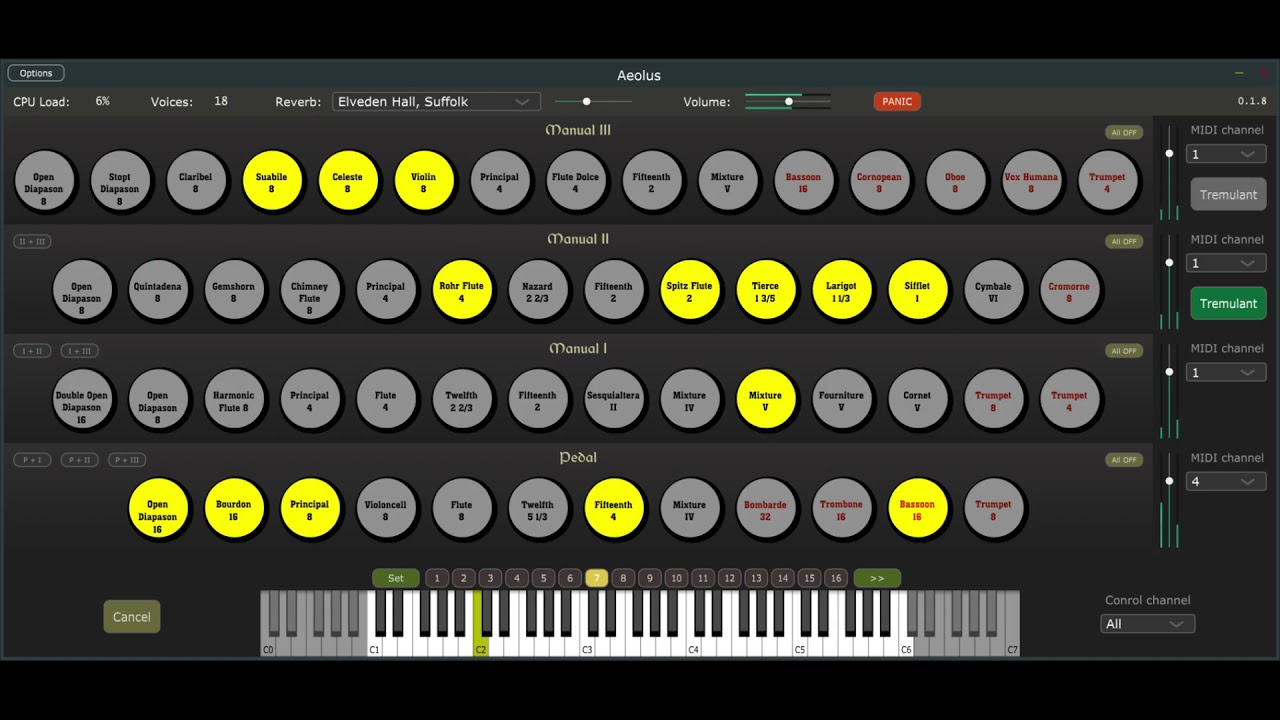 Deadmau5' Strobe intro played on the Aeolus virtual pipe organ synth