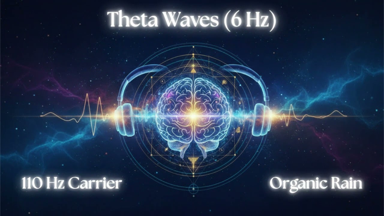 Deep Relaxation | Theta Waves (6 Hz) | 110 Hz Base | Organic Rain | Binaural Beats