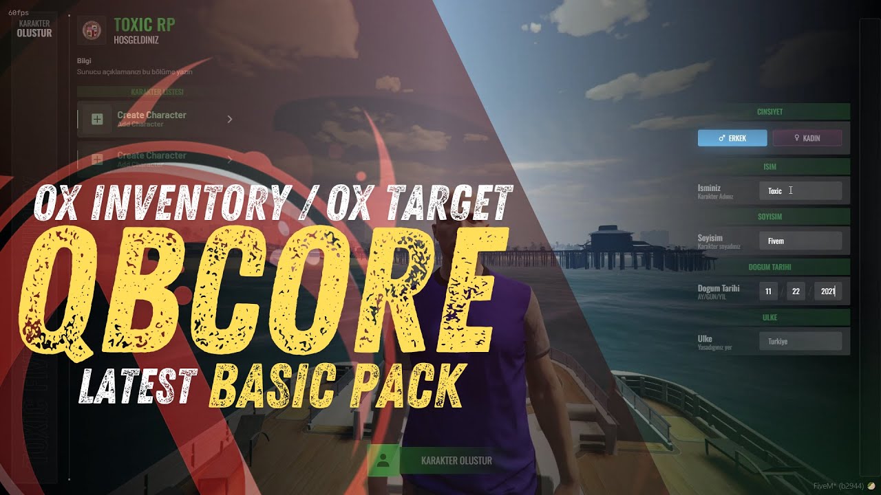 New Toxic QBCore OX Basic Pack - Fivem Esx Server files @KscFivem