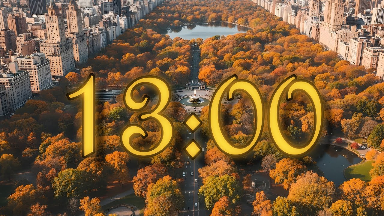 13 Minute Autumn Fall Timer with Calm Relaxing Music | Wind Chime Alarm