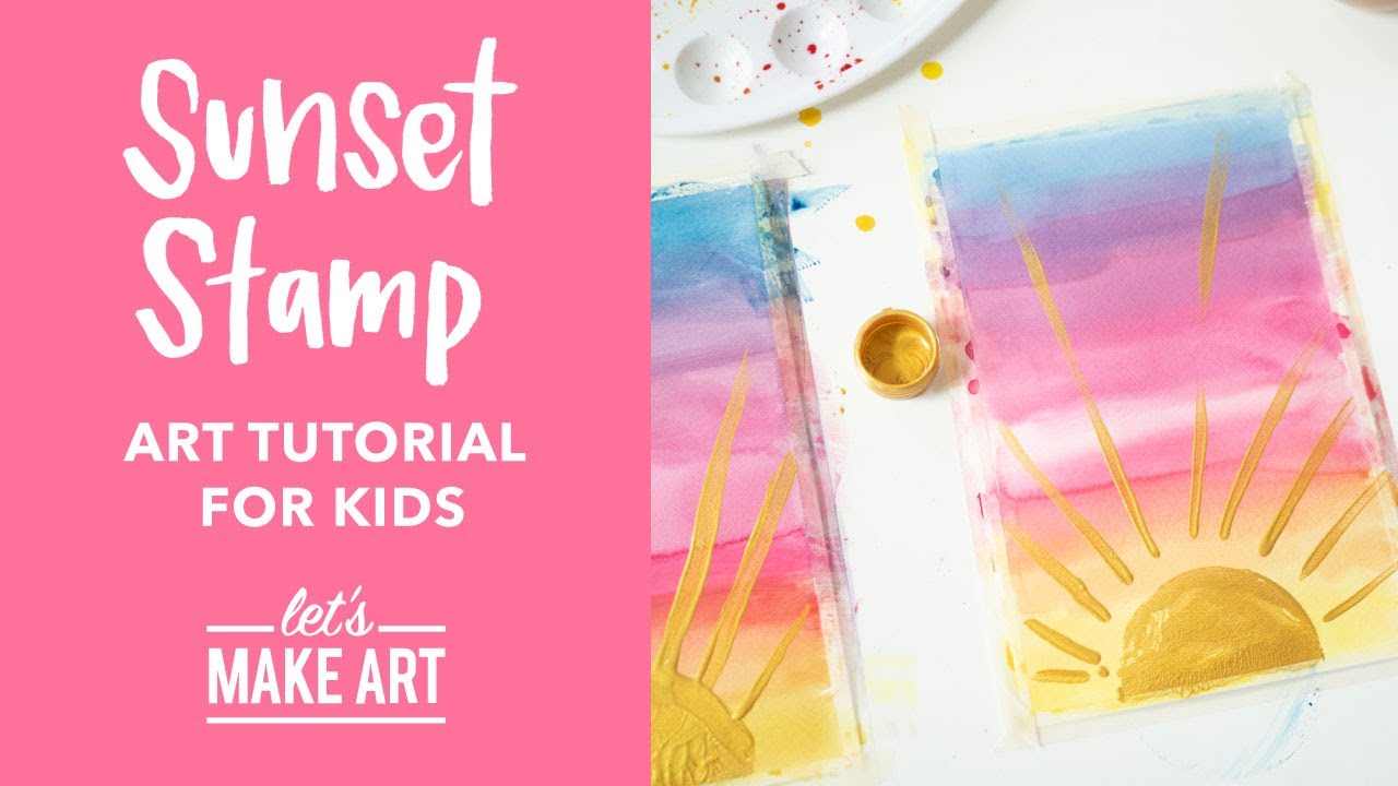 Sunset Sun Stamp 🌅 | Children's Art Lesson by Nicole Miyuki of Let's Make Art (Kid-Friendly Art)