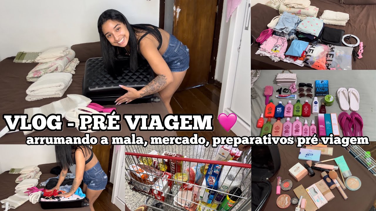 VLOG | VAMOS VIAJAR | arrumando as malas + compras no mercado para a viagem 🩷🛒