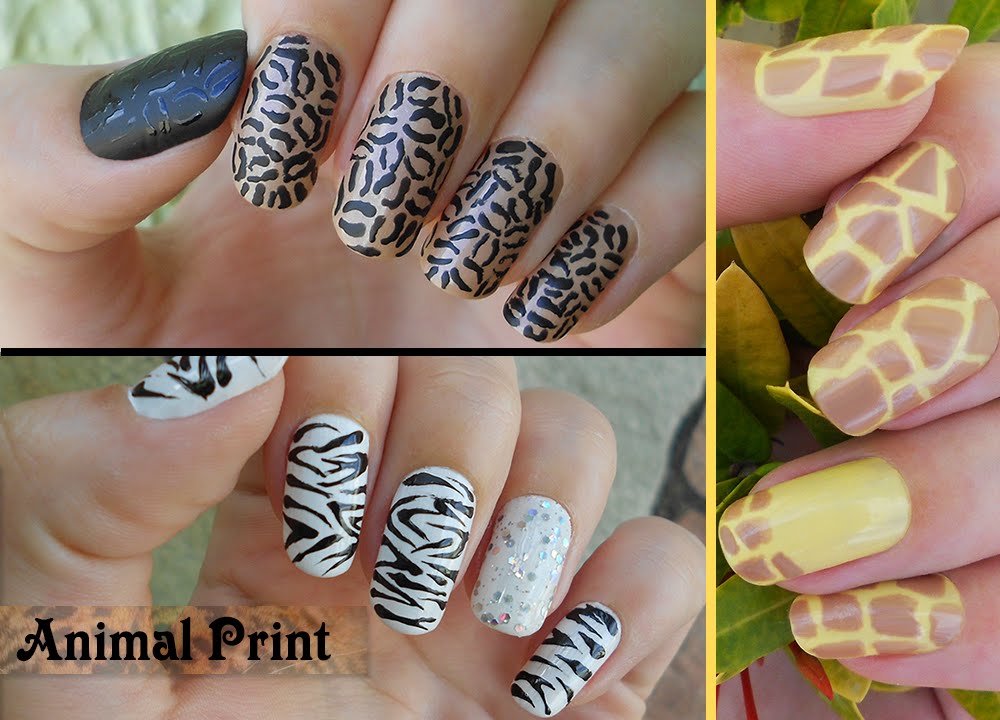 Unhas decoradas de animal print - Oncinha, zebrinha e girafa - Ideia Rosa