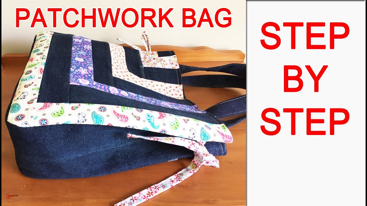 PATCHWORK BAG TUTORIAL | BAG SEWING TUTORIAL | TOTE BAG SEWING TUTORIAL | DENIM BAGS FROM OLD JEANS