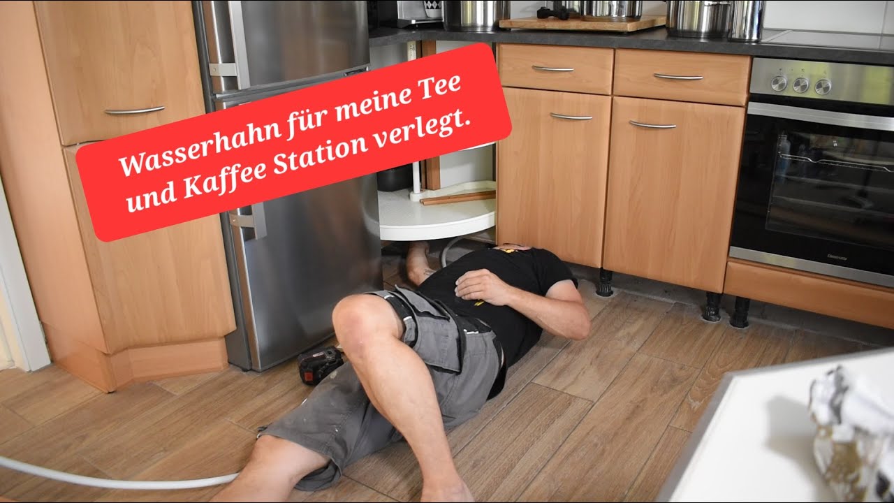 Einbau eines Wasserhahn in der Küchenarbeitsplatte für meine Tee und Kaffee Station