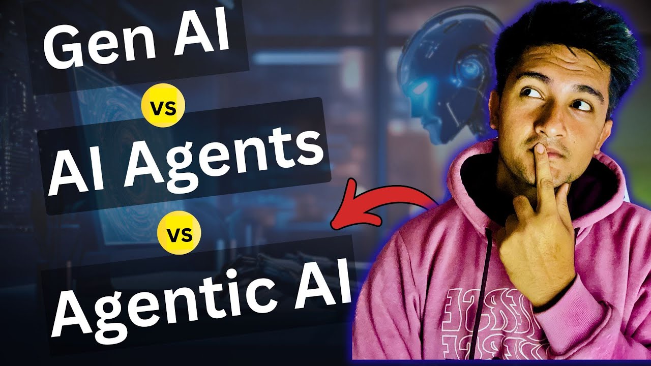 Generative AI vs AI Agents vs Agentic AI Explained Simply with Example in 5 Mins!