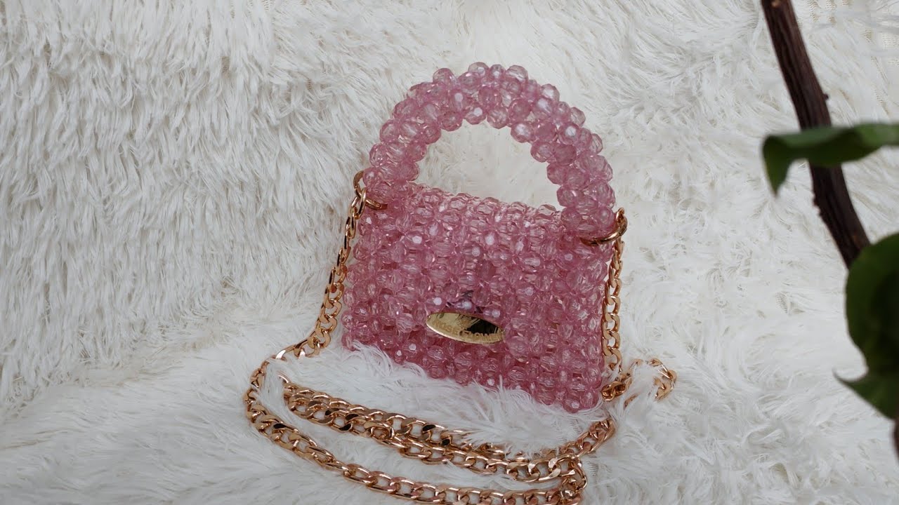 طريقه شنطه بالخرز للمبتدئين بالخطوات (الجزء الثالث) Mini bag with beads for beginner 