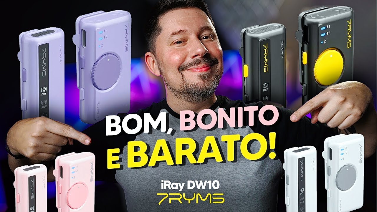 Microfone sem fio Bom, Barato e Bonito - 7RYMS iRay DW10