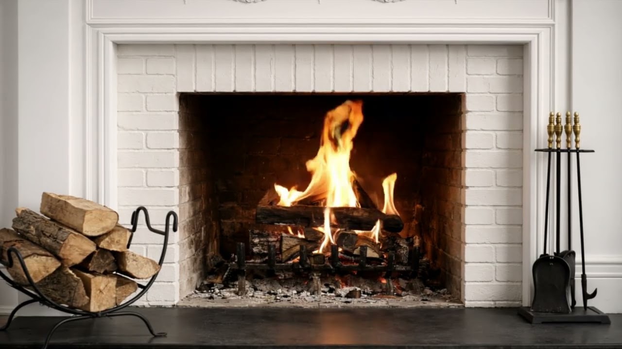 10 Hours Cozy White Fireplace 🔥 Real Crackling Fire Sounds for Deep Sleep & Relaxation