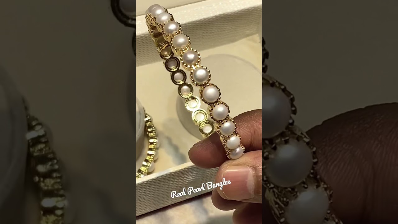 Real Pearl Bangle Design #jewellery #pearls #pearljewellery #bangles
