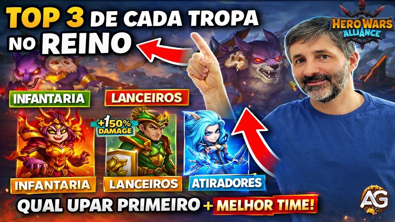 TOP 3 DE CADA TROPA NO REINO: QUAL UPAR PRIMEIRO + MELHOR TIME - HERO WARS ALLIANCE