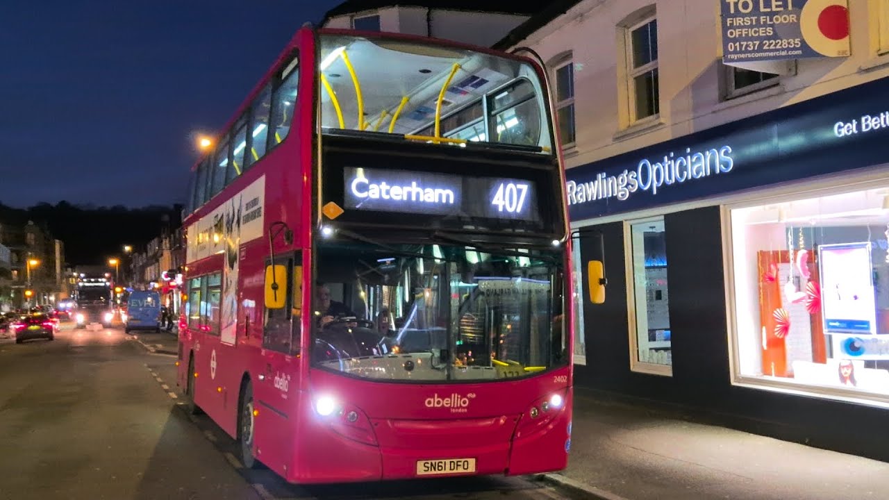 FULL JOURNEY |  LONDON BUS 407 SUTTON TOWN CENTRE - CATERHAM (SN61DFO) 2402